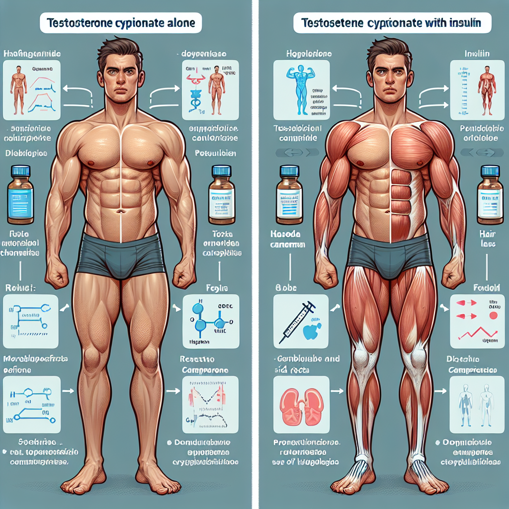 Diferencias en resultados al usar Cipionato de testosterona con y sin insulina